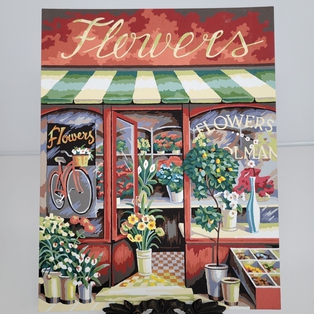 The Flower Shop Advanced‎ Paint By Number 11×14 Finished Acrylic Painting